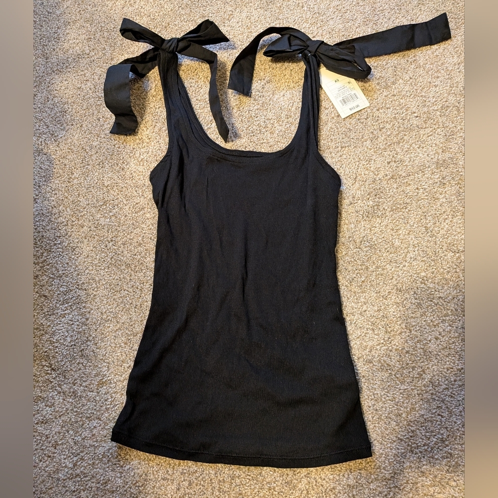 Target Black Tank Top with Bow Straps